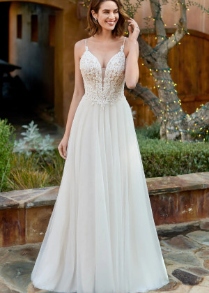 Beaded Ivory Embroidered Lace Tulle Effortlessly Beautiful Wedding Dress